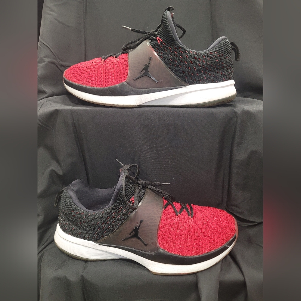 Jordan Trainer 2 Flynit Red and Black Athletic Sneakers